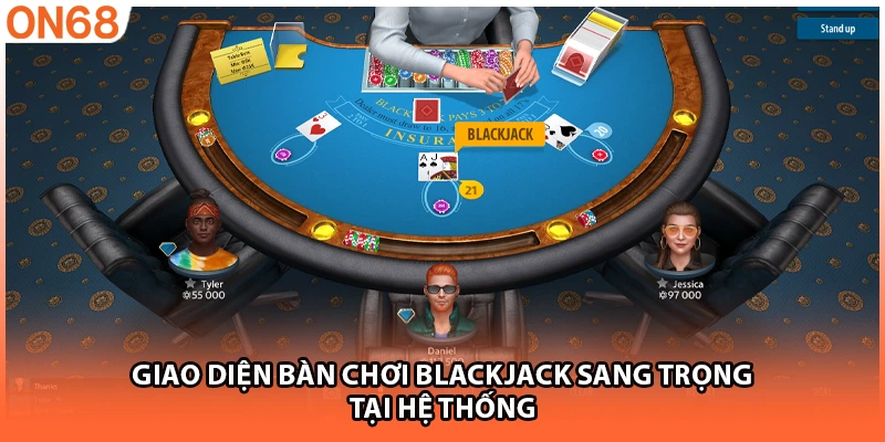 Giao diện bàn chơi Blackjack sang trọng tại hệ thống