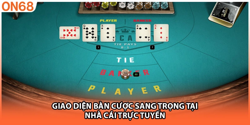Giao diện bàn cược sang trọng tại nhà cái trực tuyến