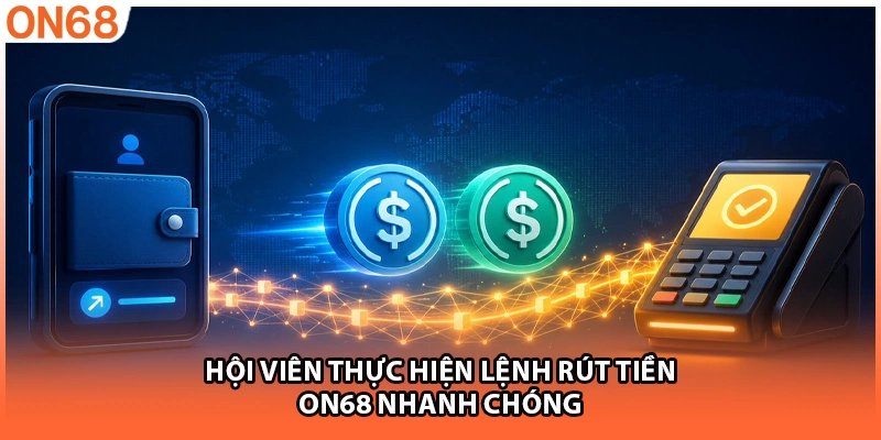 Hội viên thực hiện lệnh rút tiền ON68 nhanh chóng